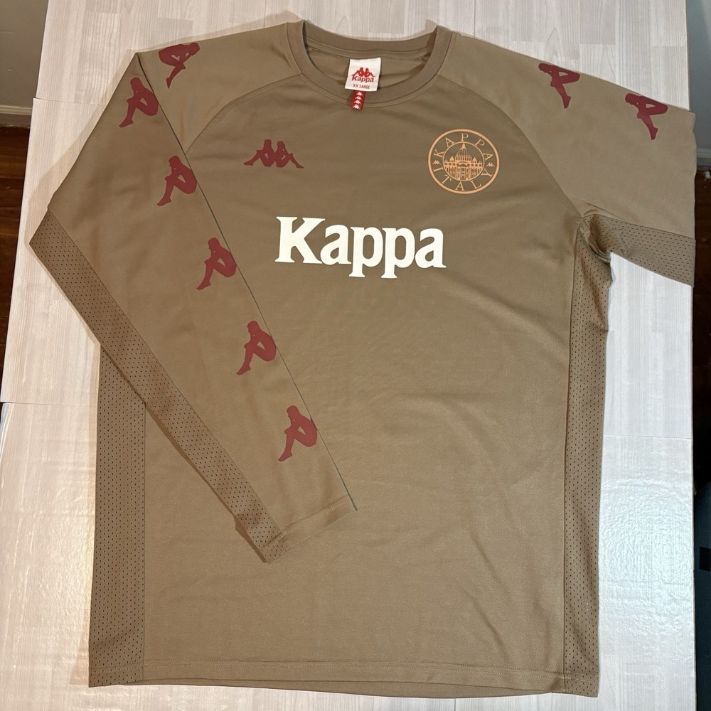 Kappa Authentic Men's Frederick Jersey Size XXL Brown Burgundy Long Sleeve